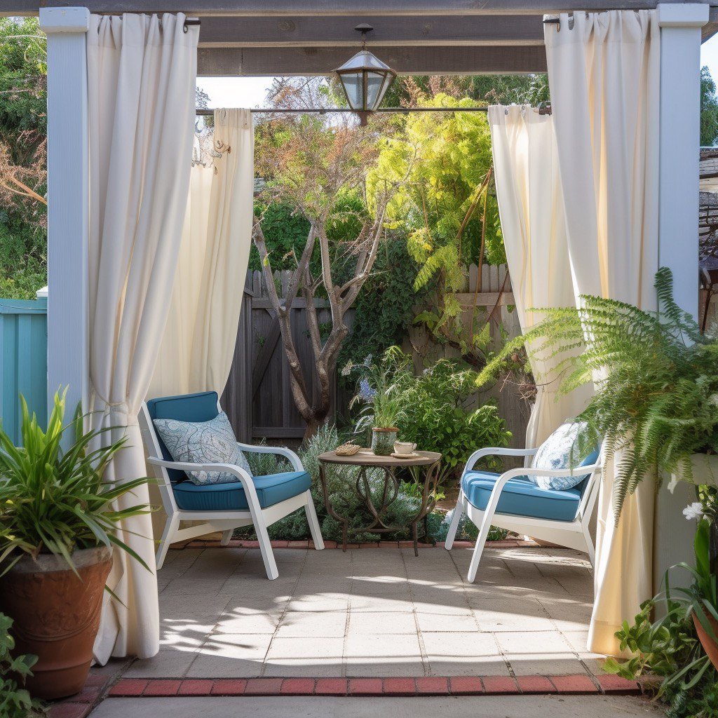 Custom Outdoor Linen Curtains - 100% Natural Drapes for Apartment Balcony, Pavilion, Pergola, Gazebo, Garden