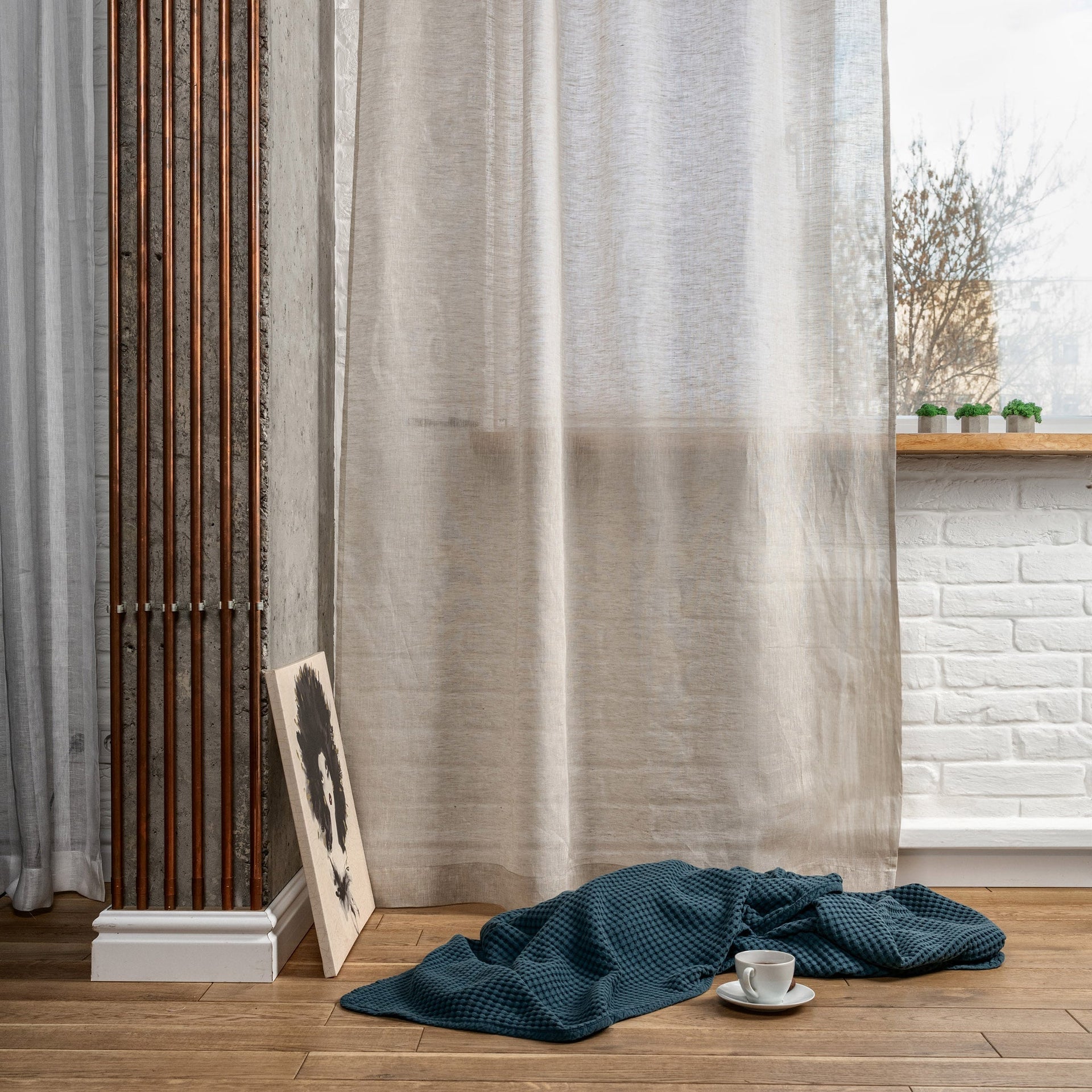 Natural Linen Sheer Curtain