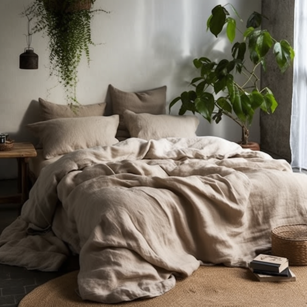 Linen Duvet Cover, Color:Natural