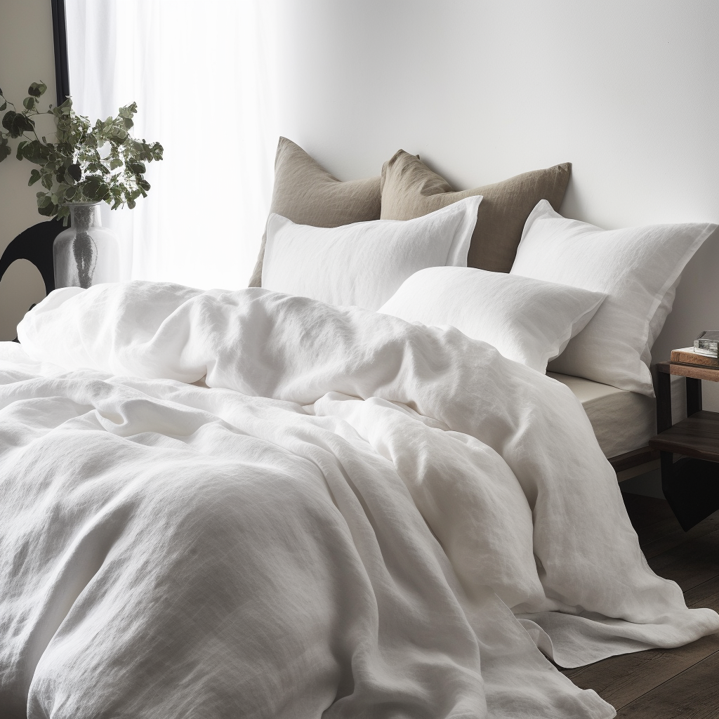 Linen Duvet Cover Color:White