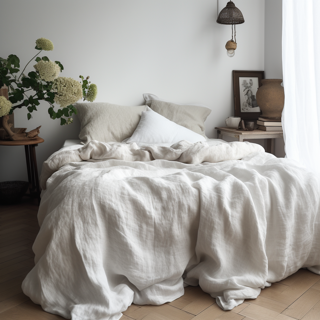 Off-White Linen Duvet Cover 