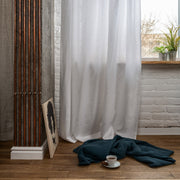 Top Ties Linen Curtains in White Colo
