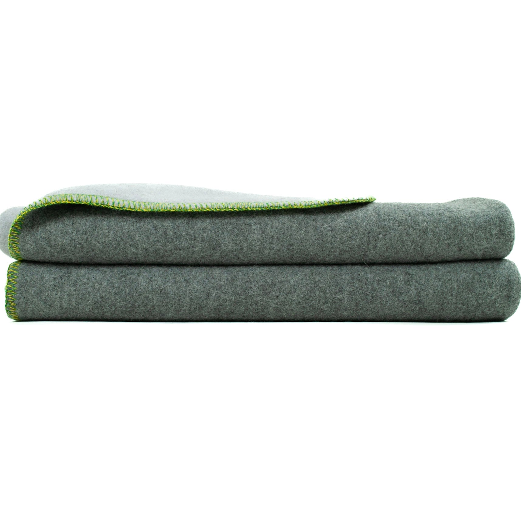 Chunky Pure Wool Blanket Grey Military Style Thick Blanket