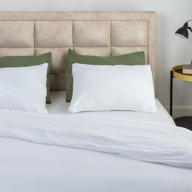 White Linen Pillowcase with Envelope Closure Standard, Queen, King,