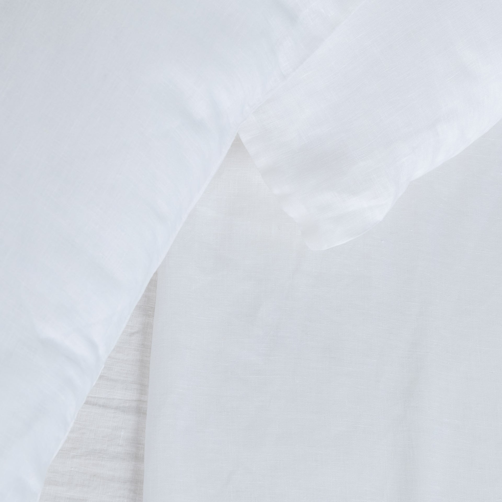 White Linen Pillowcase with Envelope Closure - Standard, Queen, King,