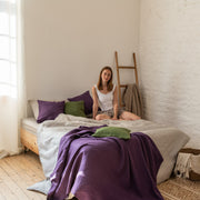 Purple Linen Bed Spread
