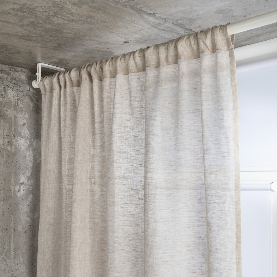 Linen Sheer Curtains in Natural Color - Linen Voile - Rod Pocket ...