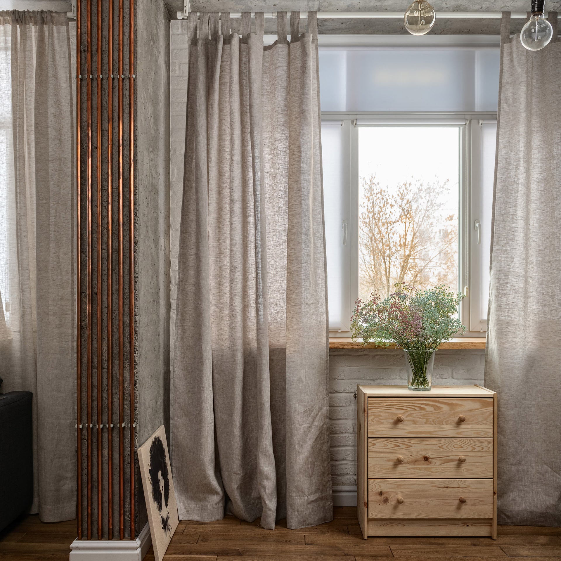 Unlined Natural Color Curtain