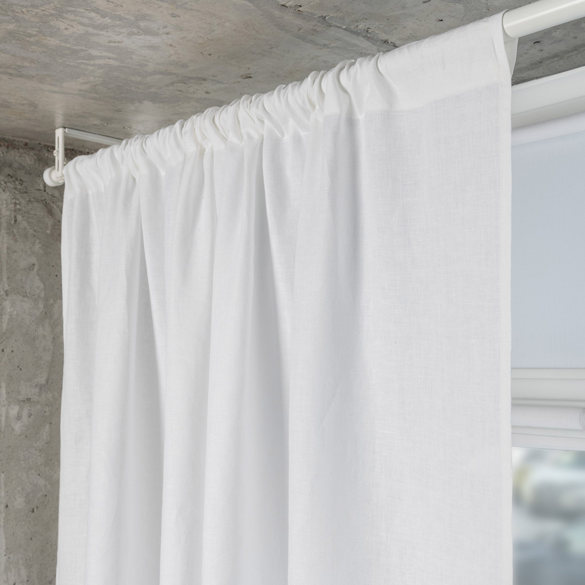 Linen Rod Pocket Curtain Panel - 53'' Width, Custom Length