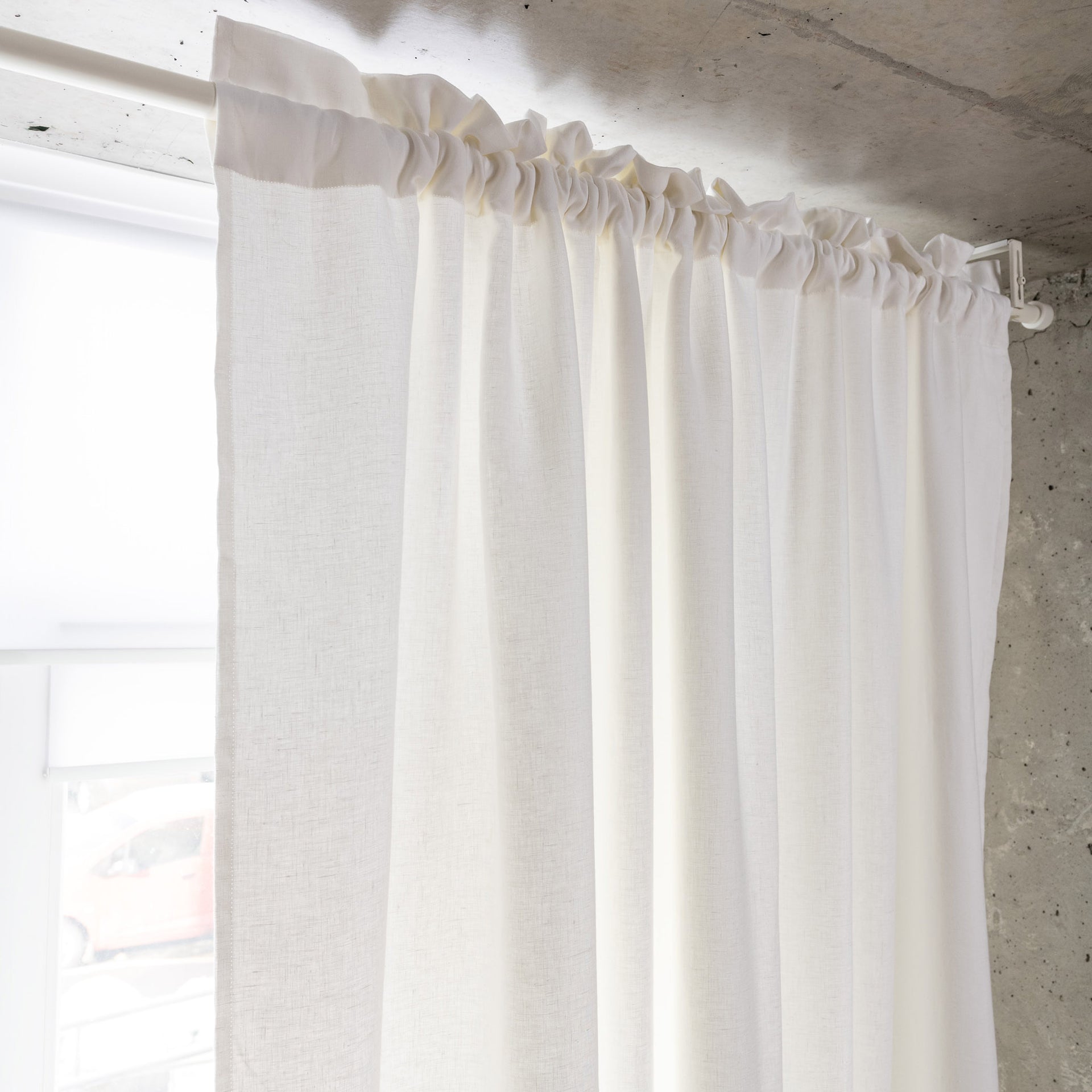 White Curtain with 50% Blackout