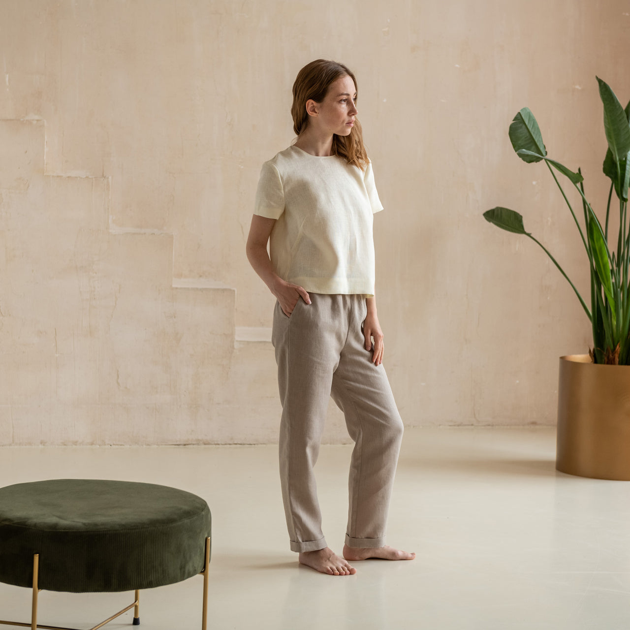 Linen Pants for Woman. Summer Pants. High Waisted Tapered Woman's Trousers  With Elastic Waistband and the Bow. Available in 47 Colors -  Canada
