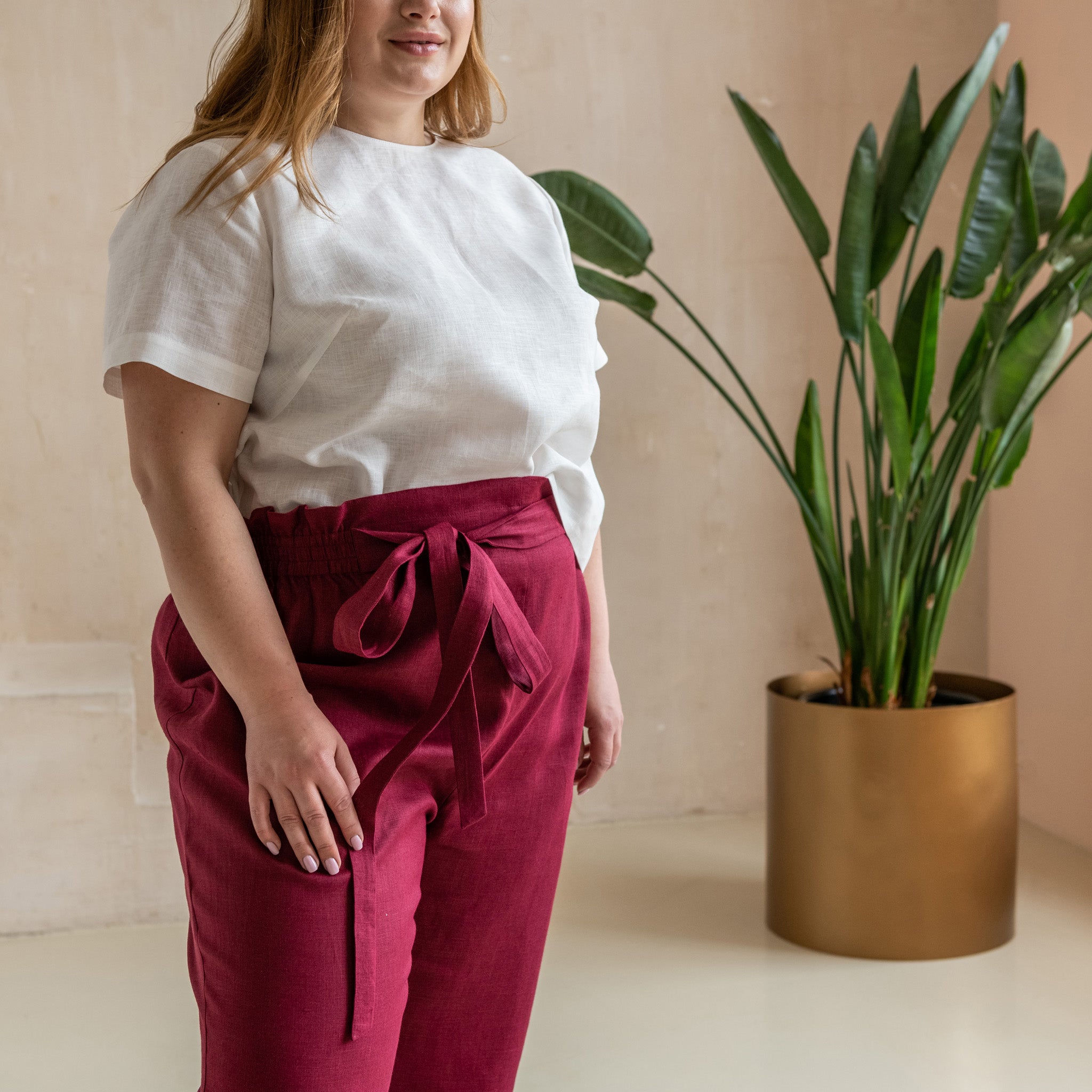 Women's Tall Paperbag Waist Belted Trouser | Boohoo UK