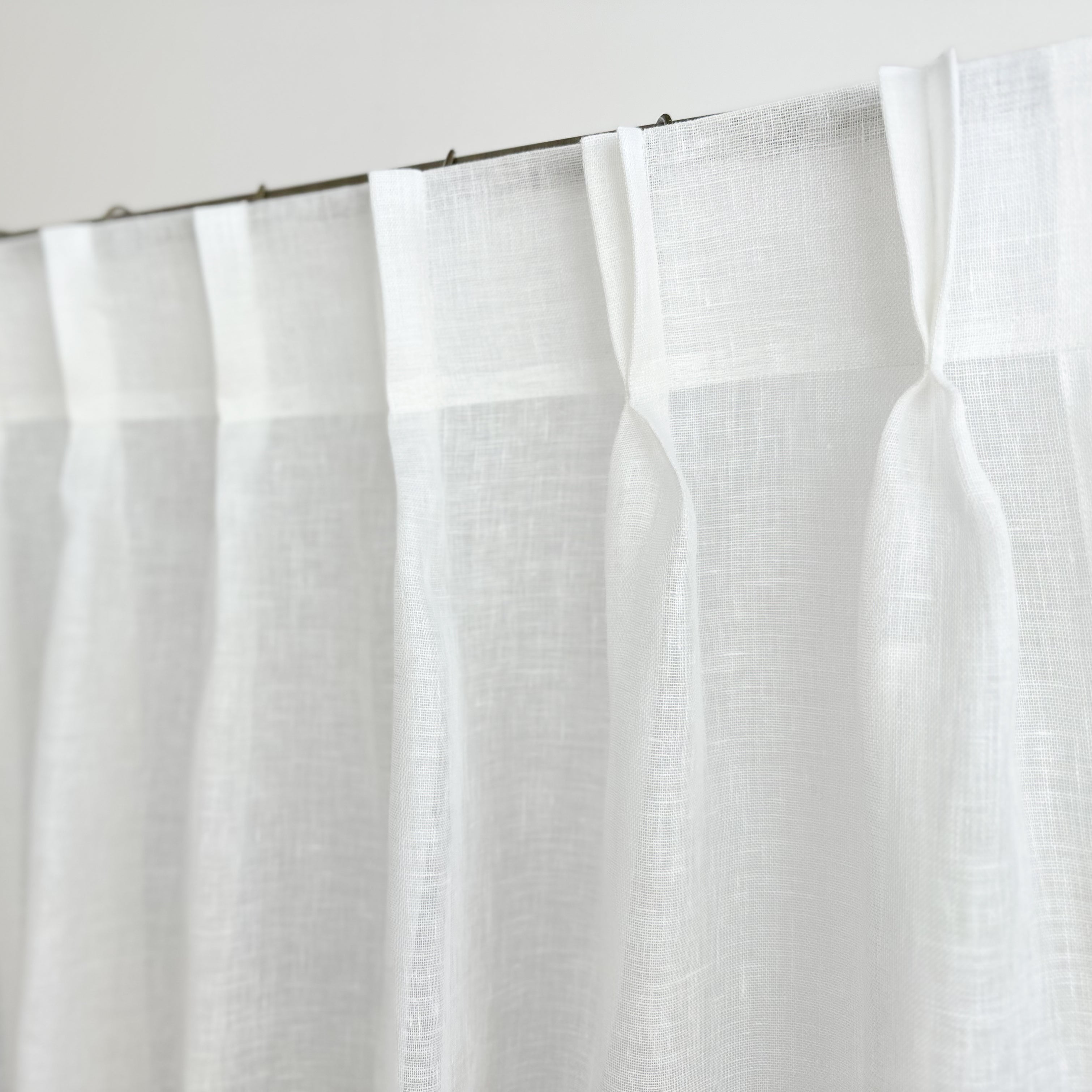 Double Pinch Pleat Sheer Curtain - Heading for Rings and Hooks