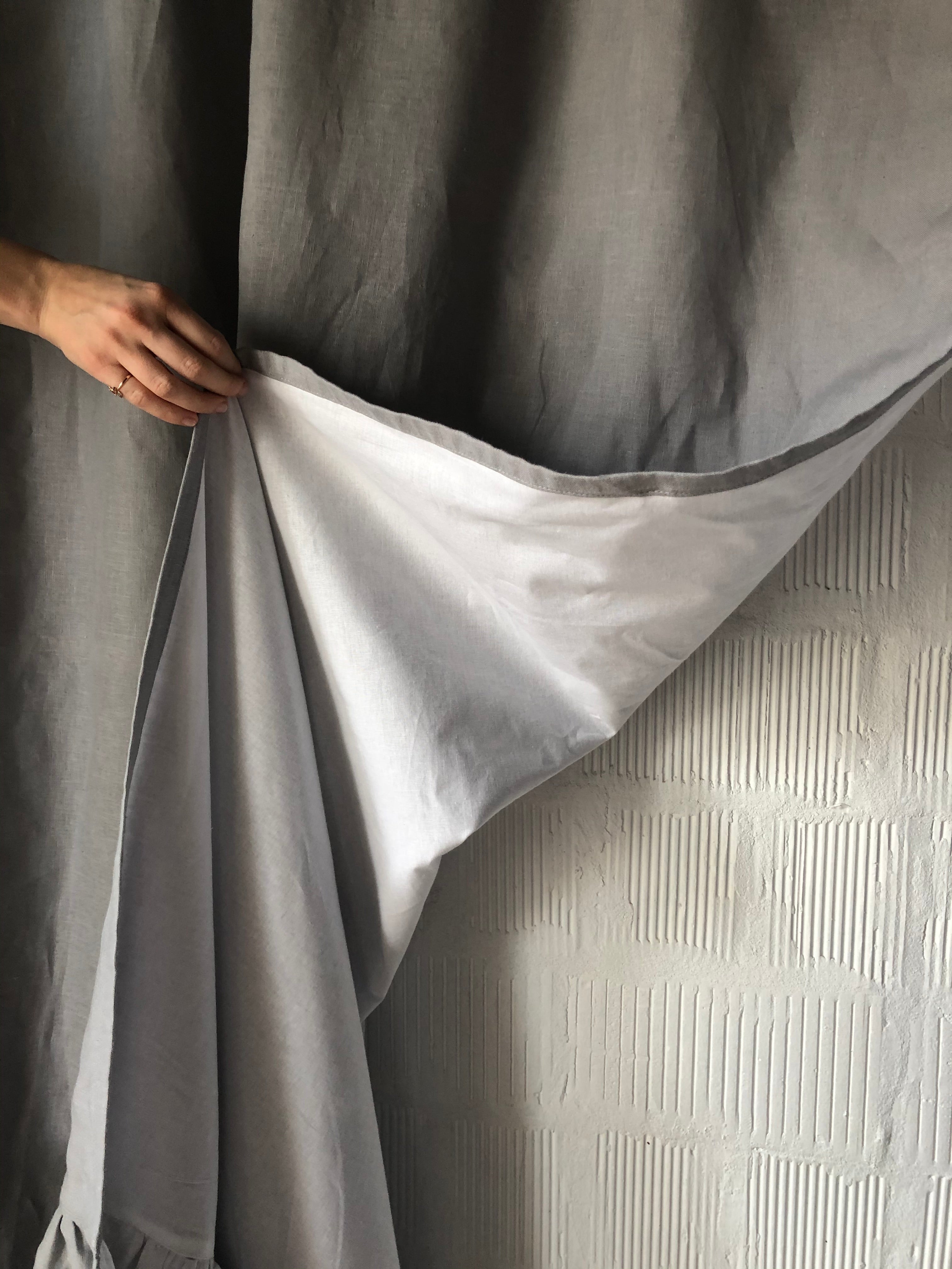3H Linen Ruffled Curtain Panel - Thumbnail 4