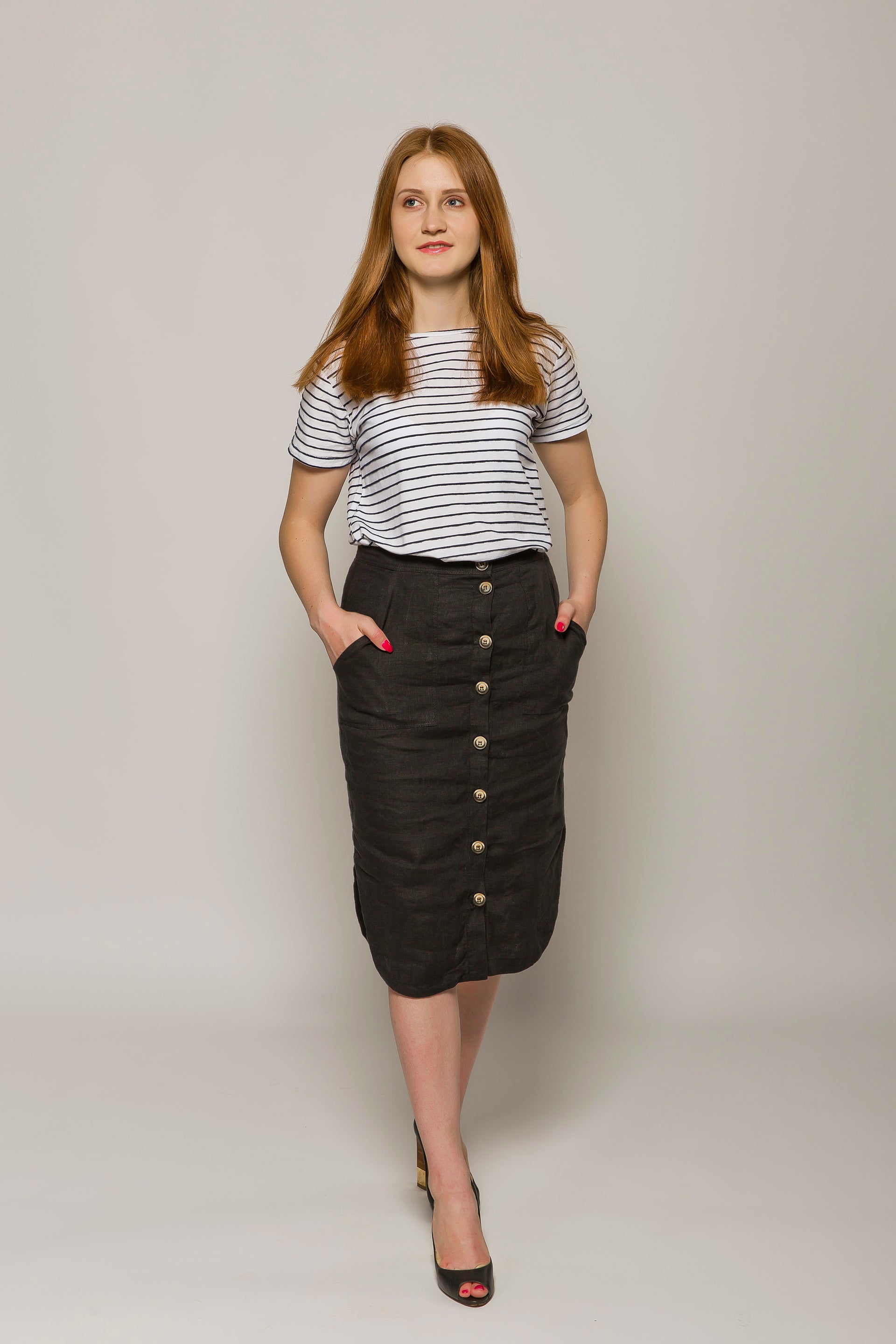 Linen Pencil Skirt 
