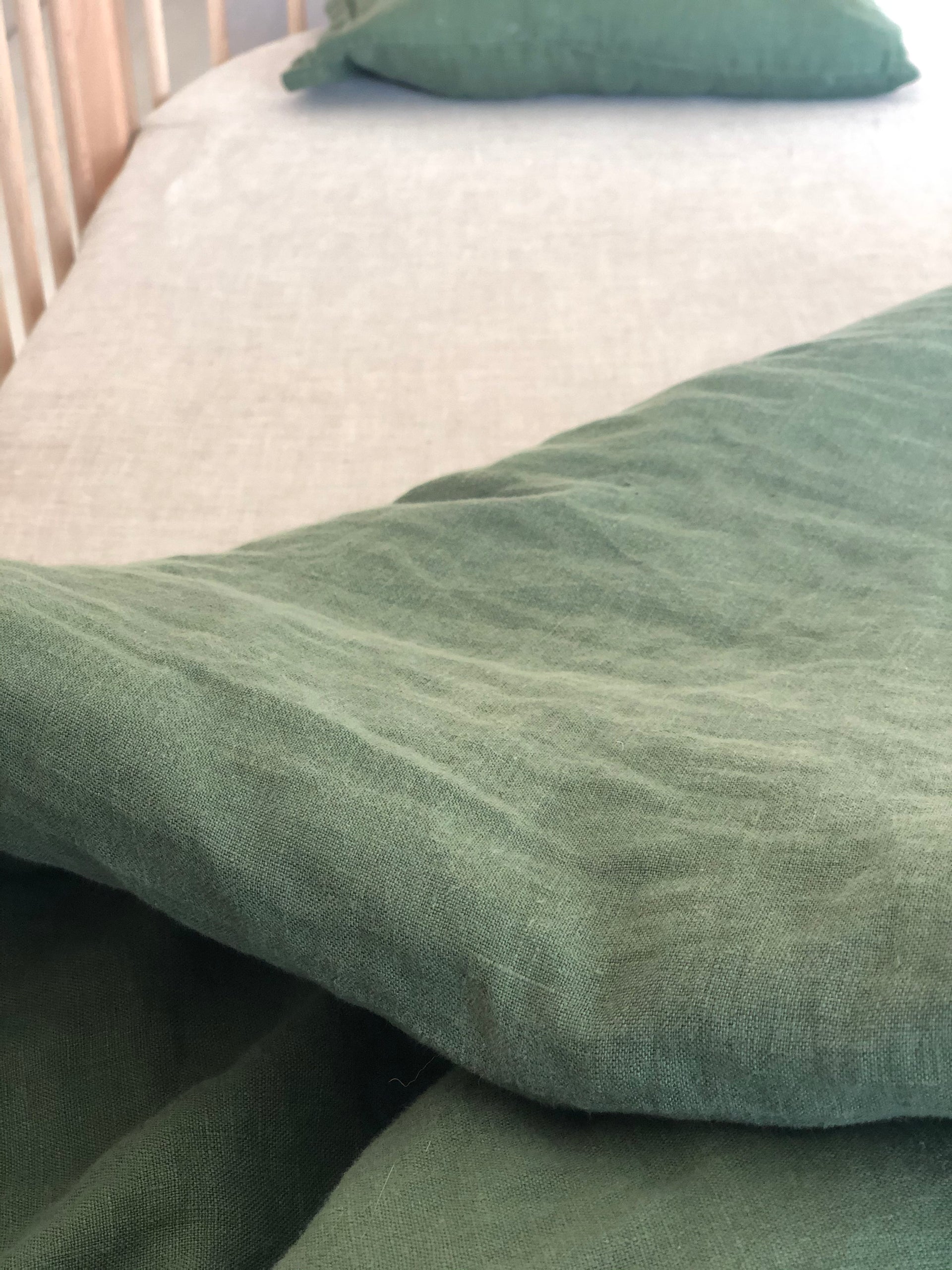 Dusty Green Linen Cotton Duvet Cover - Magnolia