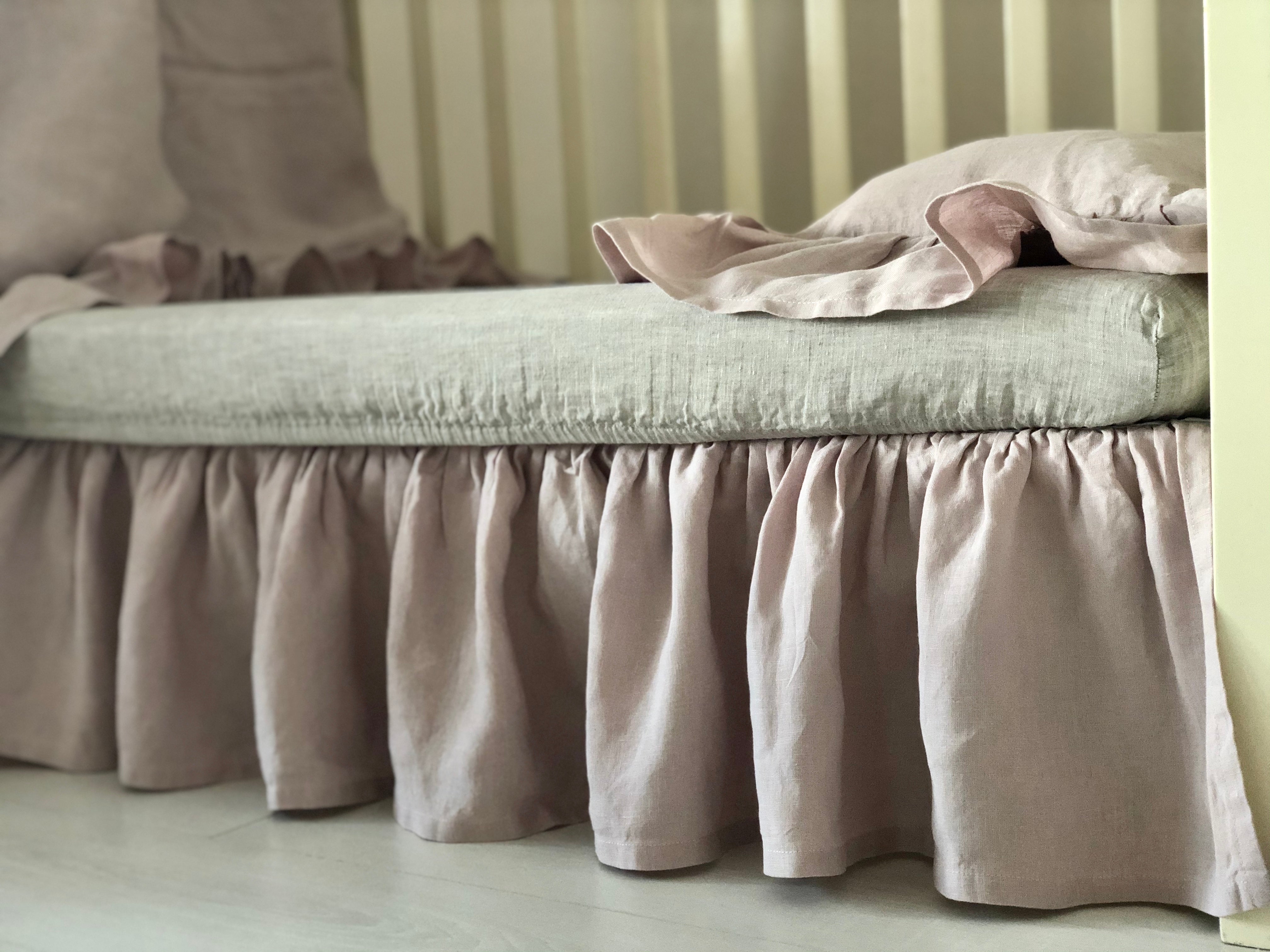 Flax linen baby online bedding