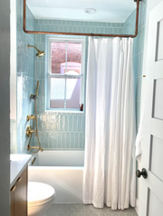 Linen Shower Curtains, Color: White