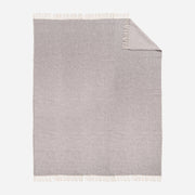 Pure Wool Soft Throw Blanket - Tweed Gray - Warm and Cozy
