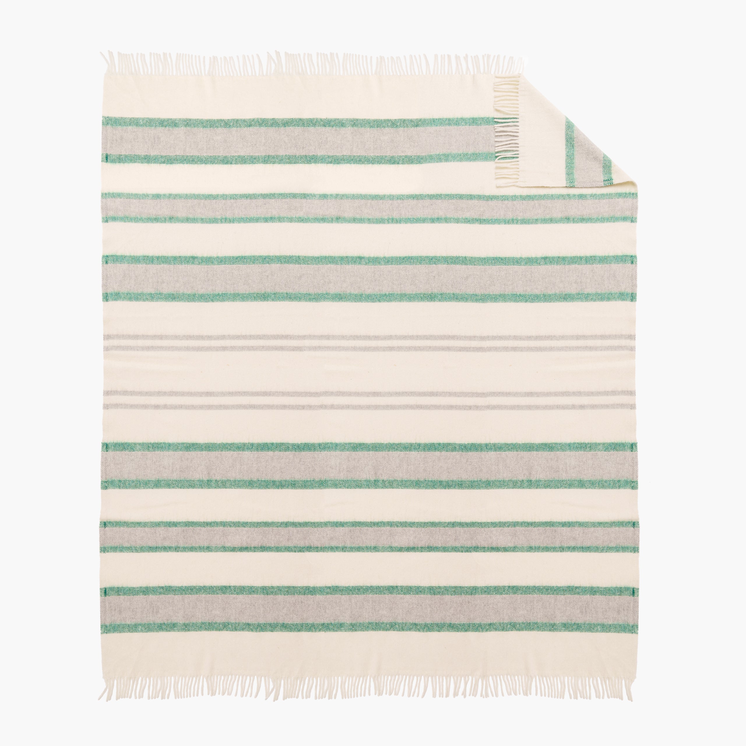 White wool blanket with stripes sale