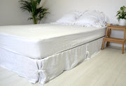 Linen Bed Skirt with Pleats and Ties