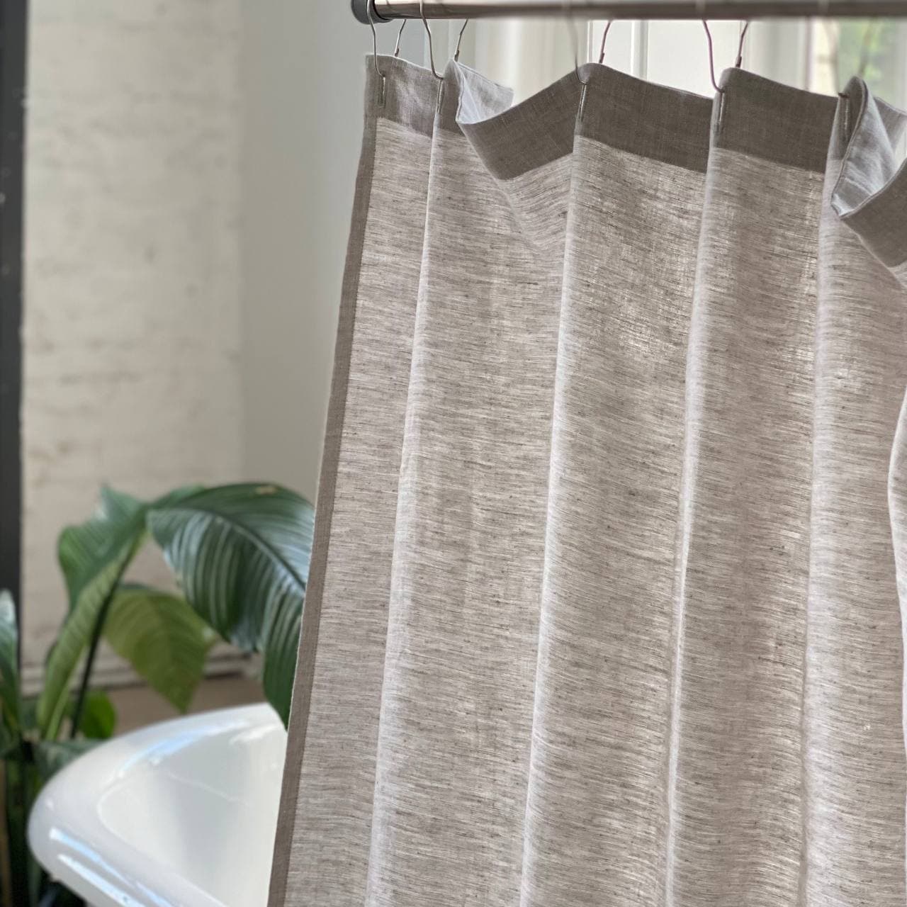 Linen Shower Curtain – Custom Colors & Sizes – 3HLinen Inc.