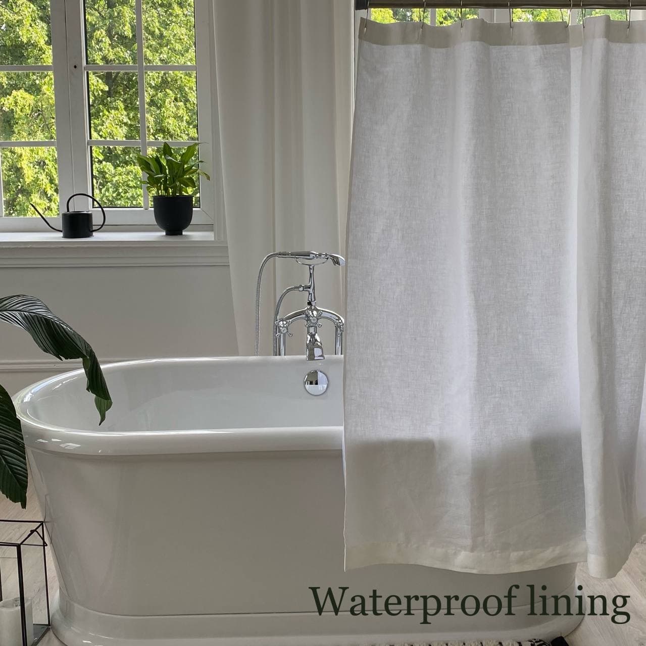 Shower Curtain with Wateproof Lining