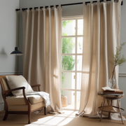 Cotton Lined Natural Color Curtains